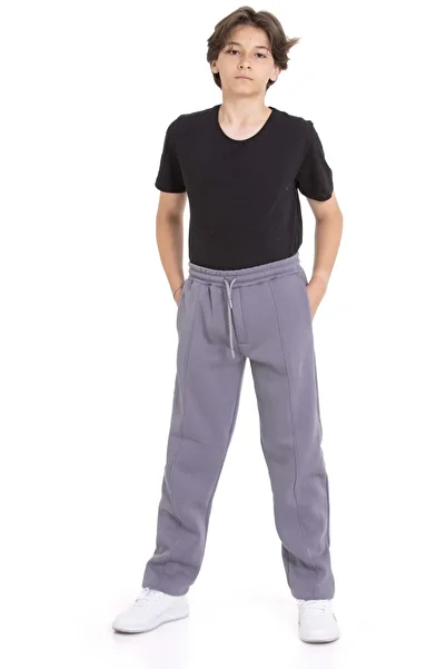 Cansın Mini Gray Boy's Sweatpants with Chima Detail 21471