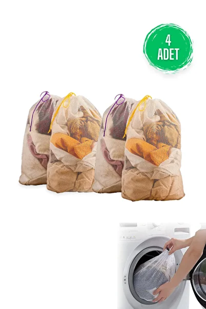 Ganjem Laundry Washing Net 4 Pieces with Drawstring Dirty Clean Underwear Shoes Socks Bras Washing Organizer