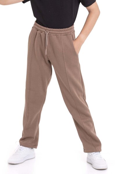 Cansın Mini Brown Boy's Sweatpants with Chima Detail 21472