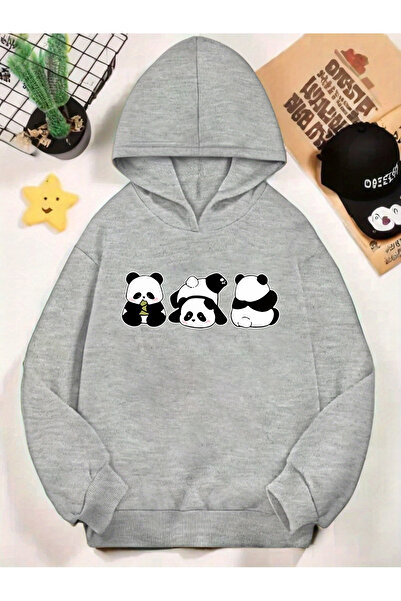 uyguntarz Φούτερ Unisex Naughty Pandas με στάμπα oversize