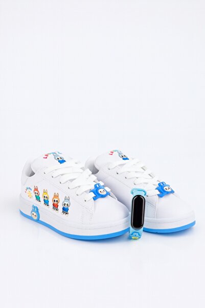 minibonito Labubu Baskılı Bağçıklı Kız Çocuk Spor Ayakkabı Sneaker(KOL SAATİ HEDİYELİ )