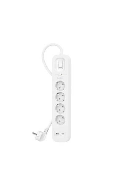 Belkin ‎SRB001VF2M-V2 4'lü 2M Akım Korumalı Priz + 1xUSB-C + 1xUSB-A