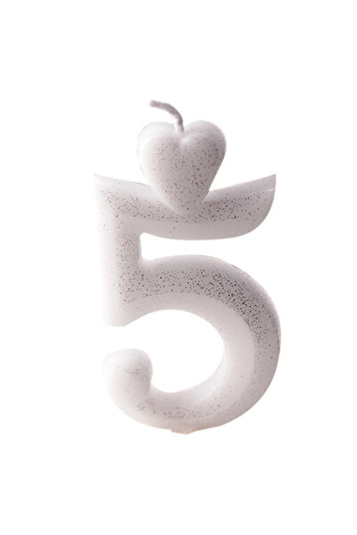 Lumea Ασημένιο κερί αριθμός 5 -