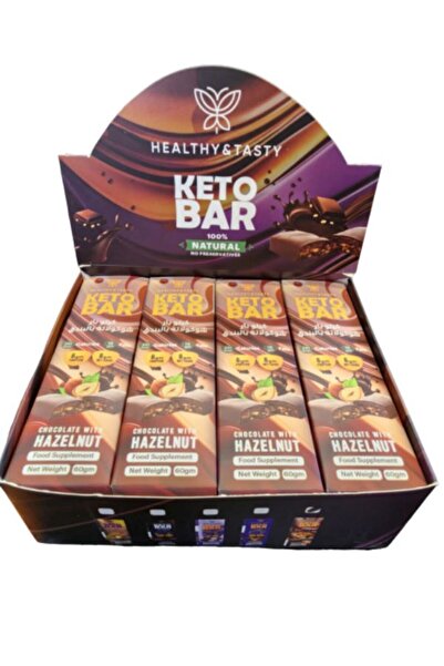 Healthy and tasty بوكس كيتو بار بالبندق يحتوي علي 12 قطعة من Healthy and tasty