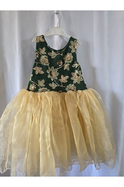 bursa perde Sarı Çocuk Gelinliği