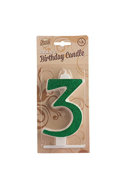 Lumea Lumanari cifre uriase nr.3 verde -