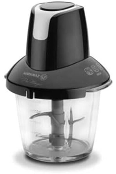 KORKMAZ Pro Magic Glass Chopper 4 Blades Black/Chrome
