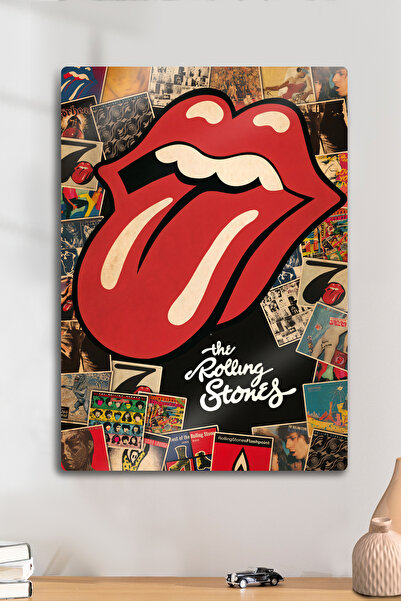 DekorHane Метален принт - Плакат на The Rolling Stones – Емблематично лого с ...