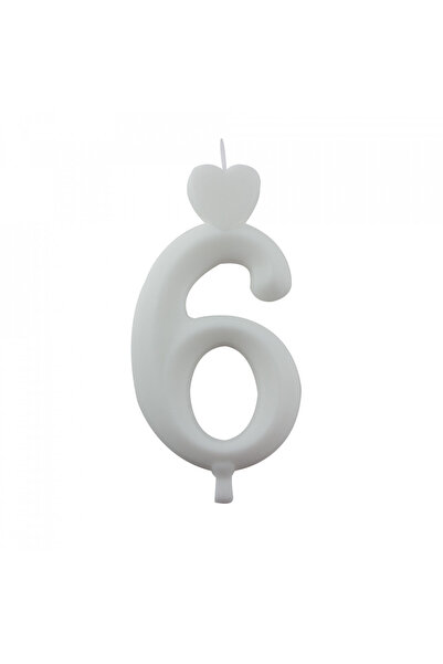 Lumea Λευκά κεριά αριθμός 6, 10 τεμ. -