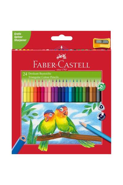 Faber Castell Set 24 creioane colorate si ascutitoare Faber Castell, Multicolor