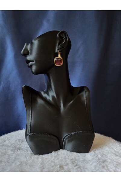 Gemnest Accessories Mor Taşlı Çelik Küpe