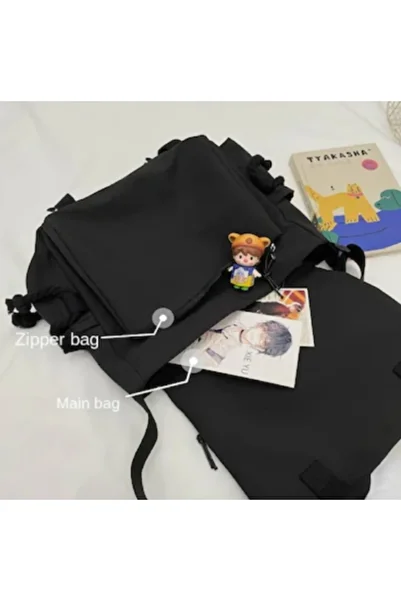NETAVANTAJ High Capacity Korean Style Messenger Bag Black