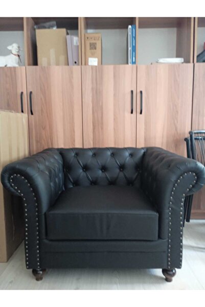 otelyx dizayn chesterfield suni deri tekli koltuk