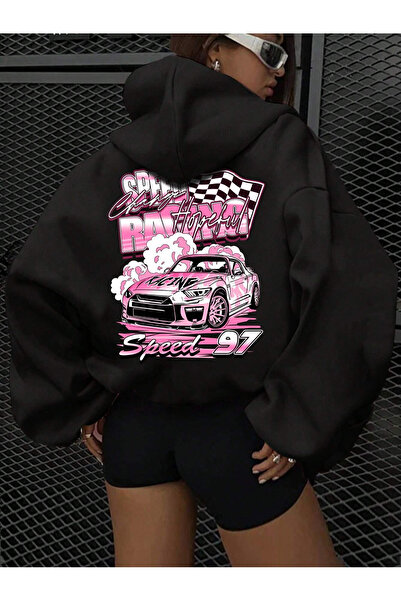 CONSTRAİN هودي كبير الحجم من سبيد 97 ستريت ريسر – سويت شيرت بطابع سباقات السي...