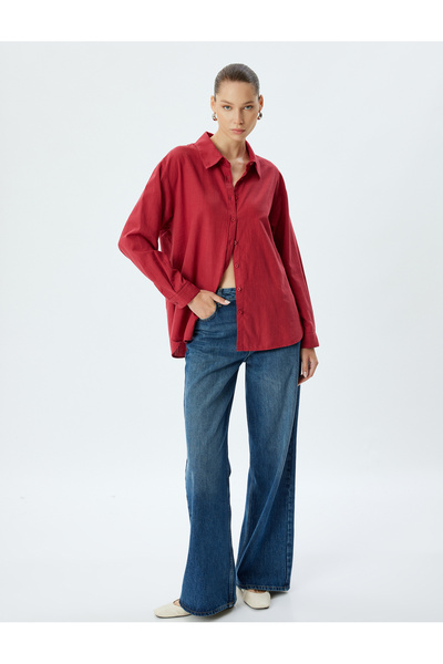 Koton Cotton LonG Sleeve Classic Collar Shirt - ButtoneD