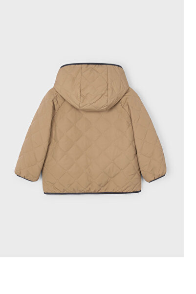 MAYORAL Унисекс детско палто с качулка, двулицево, от флис и ватиран - карамел/беж