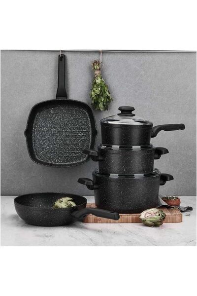 KORKMAZ Ornella Cooking Pot 8 Liters, Black, by KOA1343