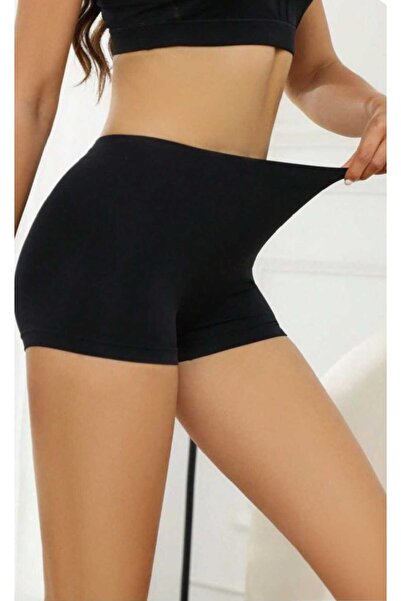 Sea Queen kadın lastikli bel kısa siyah deniz ve havuz şortu bikini altı tayt...