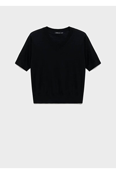 MANGO Woman %100 yün V yaka triko kazak