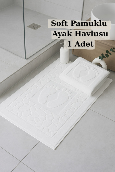 KAMİZ Soft Pamuklu Ayak Havlusu – Yüksek Emiciliğe Sahip Banyo Paspası Ayak Havlusu Banyo Paspası(1 Adet)