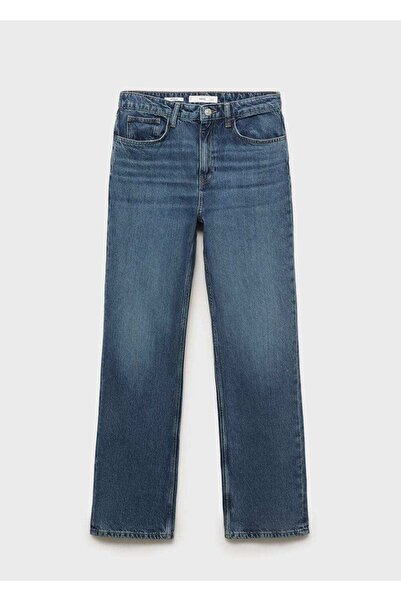 MANGO Woman Matilda yüksek belli düz kesim jean pantolon