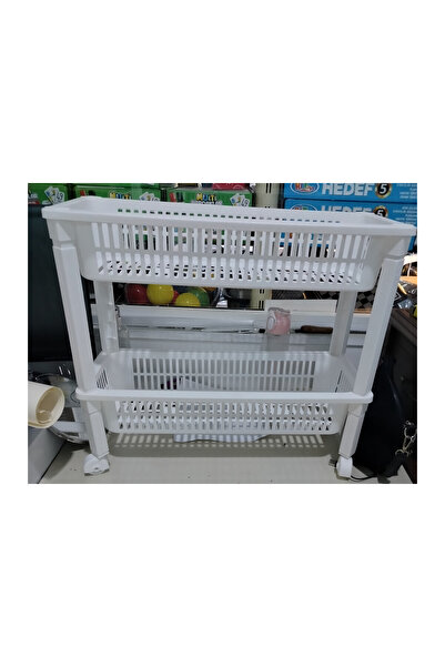 abnturk 51x43 Cm Tezgah Üstü 2 Katlı Organizer Erzak Baharat Sebze Meyve Sepeti