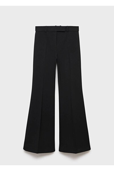 MANGO Woman Düz kesim kumaş pantolon