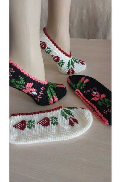 Papatyam 2 Pieces of Hand Knitted Dowry Tunisian Handmade Booties/Tunisian Handmade Booties/Handmade Booties/Knitted Booties/Tunisian/Handmade/Bundle