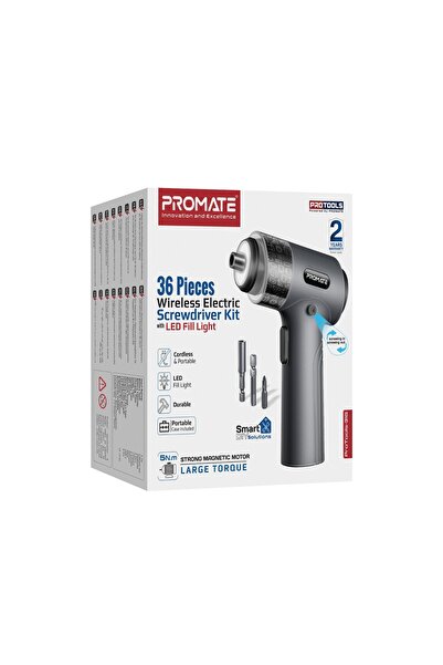 Promate 36 pieces wireless electric screwdrver kit