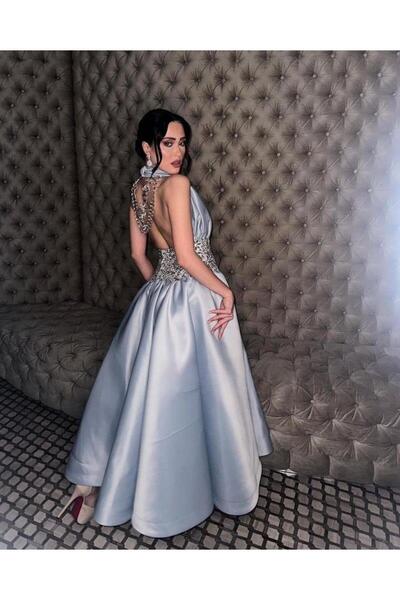SHOK Elegant crystal-studded dress