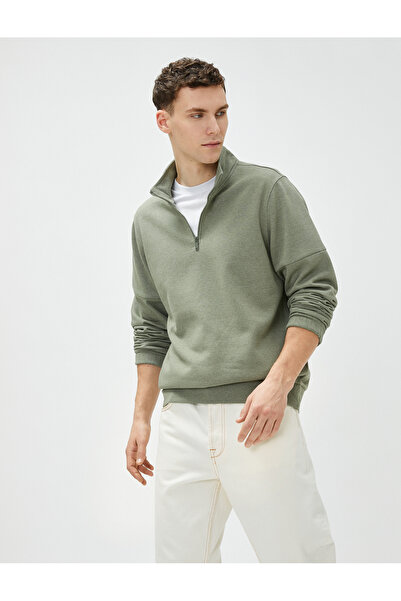 Koton Βασικός γιακάς με μισό φερμουάρ με μακρυμάνικο ανασηκωμένο