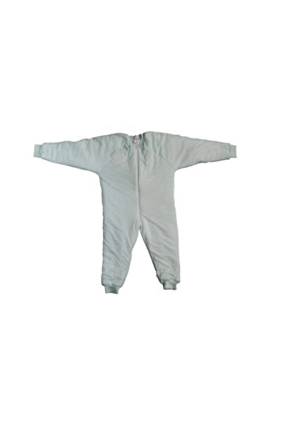 ÖZLEM BEBE Özlem Bebe Unisex Green Striped Intermediate Padding Children's Sleeping Bag for Ages 7-16