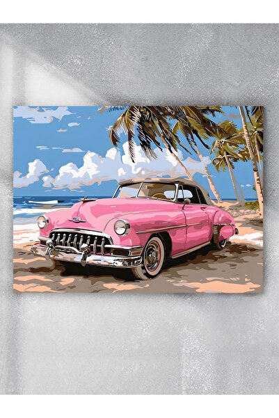 Postermanya Pink Paradise, Pembe Cennet Pop Art Deniz Manzaralı Poster - Afiş - Dekoratif Duvar Poster