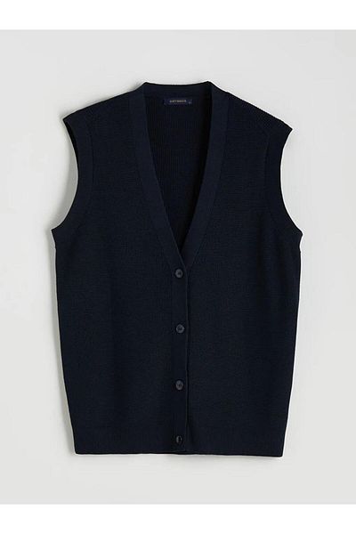 LC Waikiki SOUTHBLUE Стандартна форма V-подібний комір Чоловічий трикотажний жилет (W5)