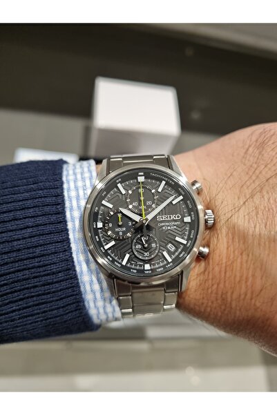 Seiko - Black Dial Calendar Steel Band,Sapphire Glass 10 Atm Waterproof Men's Wristwatch