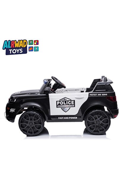 ALRWAD سيارة شرطة كهربائية كبيرة ببابين تعمل بالبطارية وجهاز تحكم عن بعد، مناسبة للجنسين