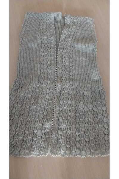 Papatyam Hand Knitted Fishbone Vest/Knitted Vest/Dowry Vest/Handmade Bridal Vest/Alize Angora Yarn/80 cm Length