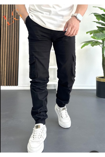 LORDA GİYİM Men's Denim Comando Pants with Lycra Flexible Cargo Pockets