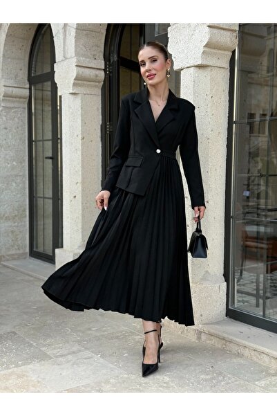 YK FASHION Ceket Etek Görünümlü Elbise