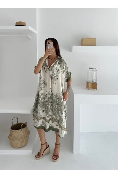 UNBOX Verde Silk Short Dress