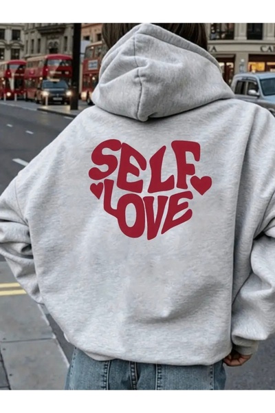 FUFLUNS Self Love Sirt Printed Oversized Unisex Women/Men Hoodie Sweatshirt
