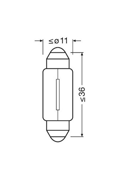 Osram Σετ 2 λαμπτήρων C5W, 12V, 5W,