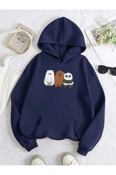 tkn your style Φούτερ με κουκούλα Unisex Kafadar Bears με σχέδιο με στάμπα, μ...