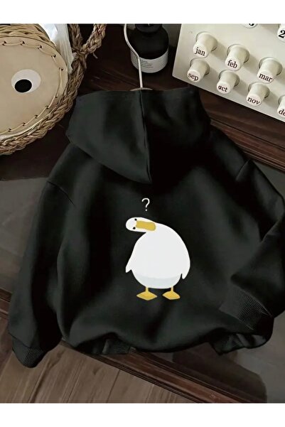 FUFLUNS Hanorac supradimensionat unisex pentru femei/bărbați cu imprimeu de rață