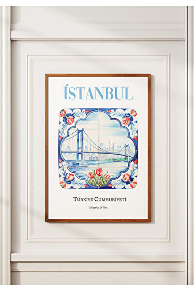 POSTER İSTANBUL Boğaz Çini ve Mozaik Görünümlü Çerçevesiz