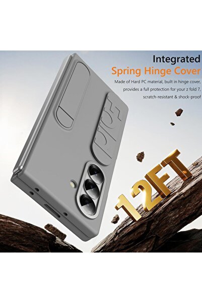 m.tk moveteck Samsung Galaxy Z Fold 7 Kılıf Elastik El Bandlı L Standlı Premium Orjinal Fold Yazılı Logo Kapak