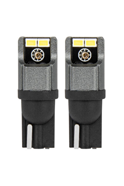 AMIO Set de 2 becuri auto cu LED-uri W5W, T10, cu 4 smd, Canbus alb, 12V/24V
