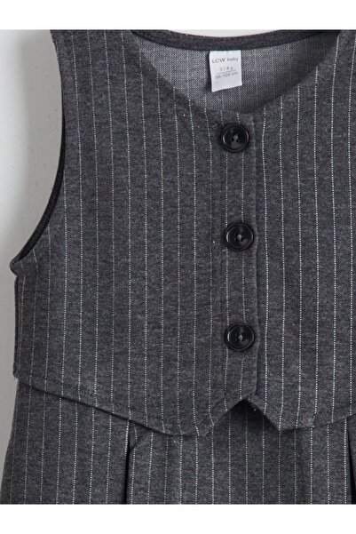 LC Waikiki Lcw Kids Crew Neck Striped Girl's Dress