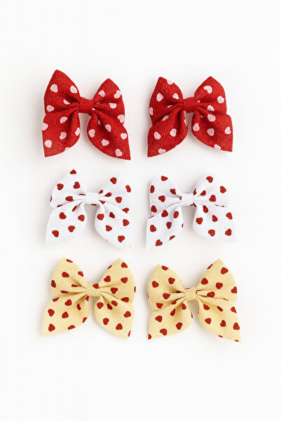 lilico Girl's Heart Printed Red White Beige School Clip April 23 August 30 October 29