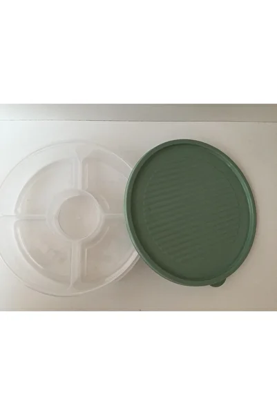 Bager Plastic Smart 5 Compartment Storage Container 2000 ml / Pistachio Green - Bpa Free